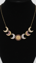 Lunar Phases Necklace with Purple Enamel