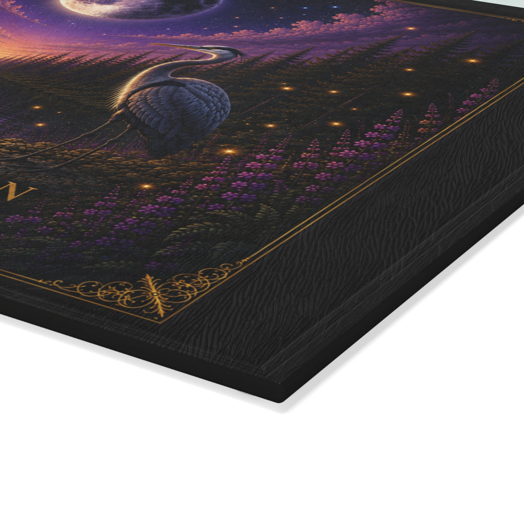 🌖 Waning Gibbous Moon in July Cutting Board| MCP Moon Phase Collection Wall ArtGlass Glass