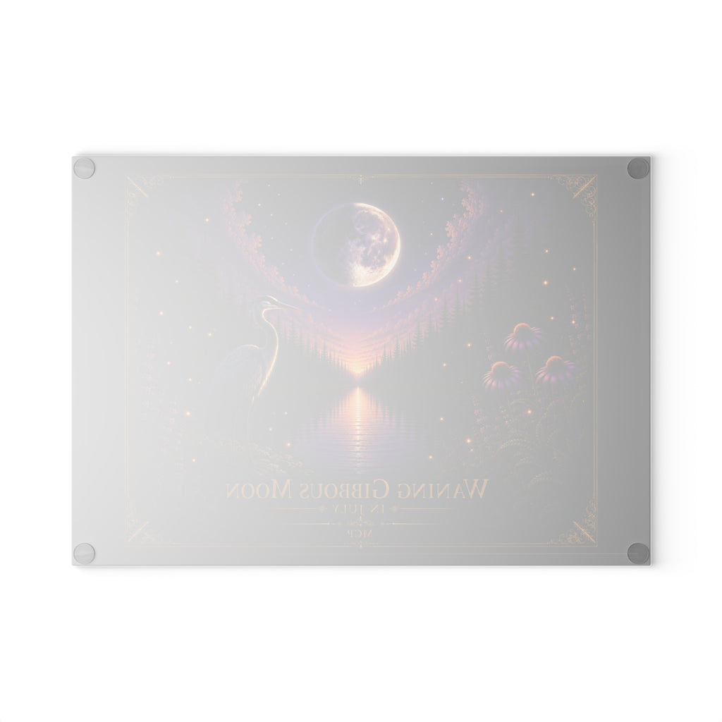 🌖 Waning Gibbous Moon in July Cutting Board| MCP Moon Phase Collection Wall ArtGlass Glass