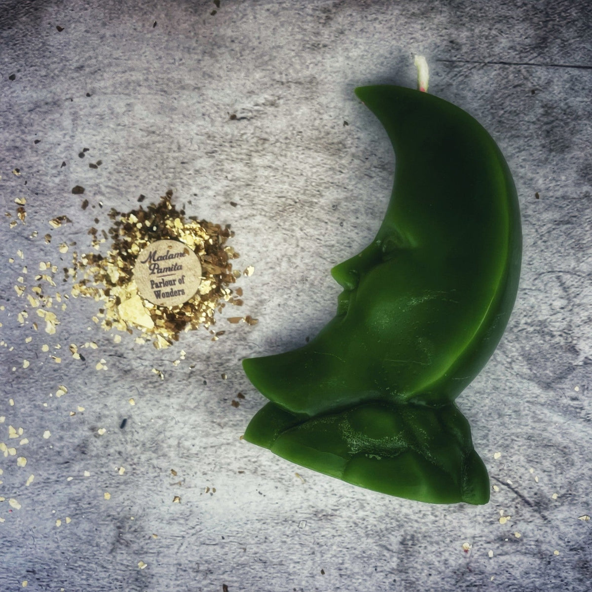 Beeswax Crescent Moon Spell Candle - Lunar Magic & Manifestation